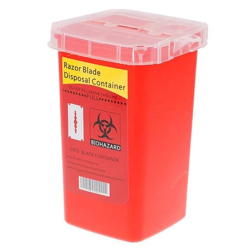 RAZOR BLADE DISPOSAL CONTAINER - Red