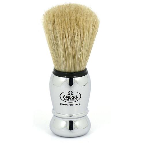 OMEGA SHAVING BRUSH - Silver Handle