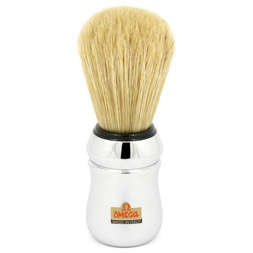 OMEGA SHAVING BRUSH LONG BRISTEL - Silver Handle