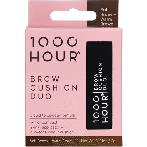 1000 HOUR BROW CUSHION DUO - SOFT BROWN + WARM BROWN 6g