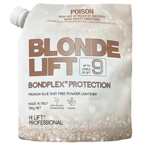 HI LIFT BLONDE LIFT UP TO 9 LEVELS OF LIFT BLUE BLEACH - 500g