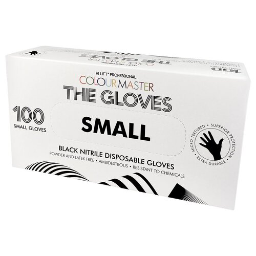 HI LIFT COLOUR MASTER BLACK NITRILE DISPOSABLE GLOVES - SMALL