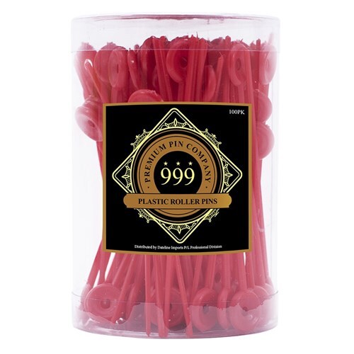 999 LONG PLASTIC ROLLER PINS 702 (100pcs) Red