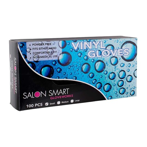 SALON SMART VINYL GLOVES CLEAR SMALL 100pk