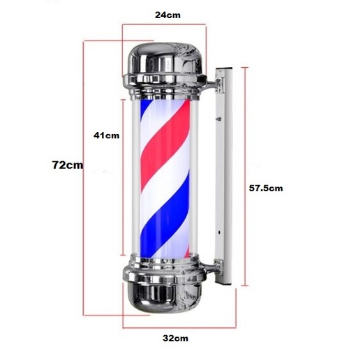 BARBER POLE TRADITIONAL ARRYLIC LIGHT - 72x24x32cm