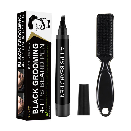 BUNEE BLACK GROOMING 4 TIP BEARD PEN & BRUSH