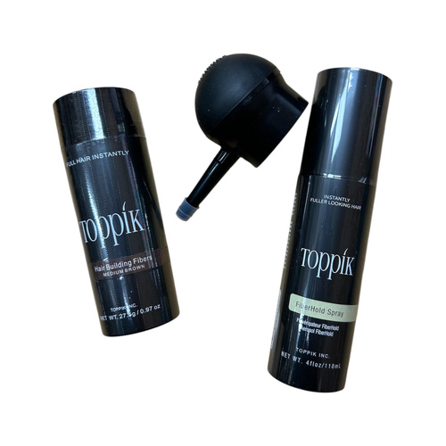 TOPPIK HAIR FIBER PERFECTING TOOL KIT - MEDIUM BROWN
