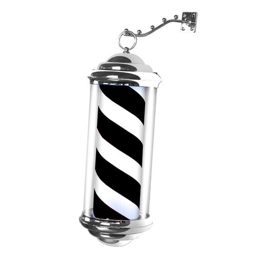 MINI WALL-MOUNT BARBER POLE - BLK/WHITE 36x15x15cm