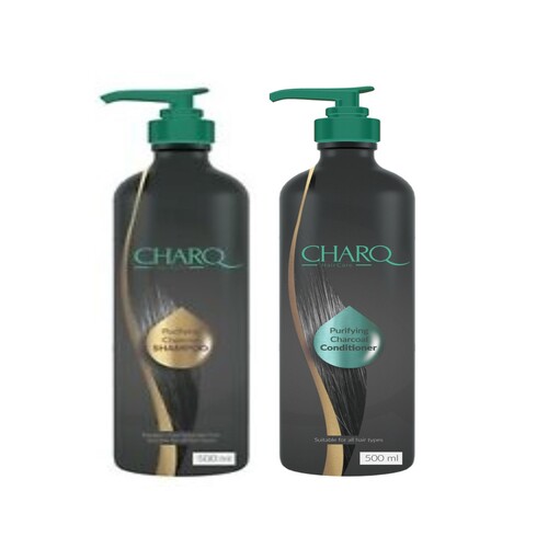 CHARQ PURIFYING CHARCOAL SHAMPOO/CONDITIONER DUO 500ml